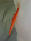 Detalhe da capa colocada de perfil