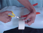Cortando a fita na colocação