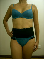 Lingerie com calça sobre a faixa