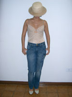 Calça jeans com colant